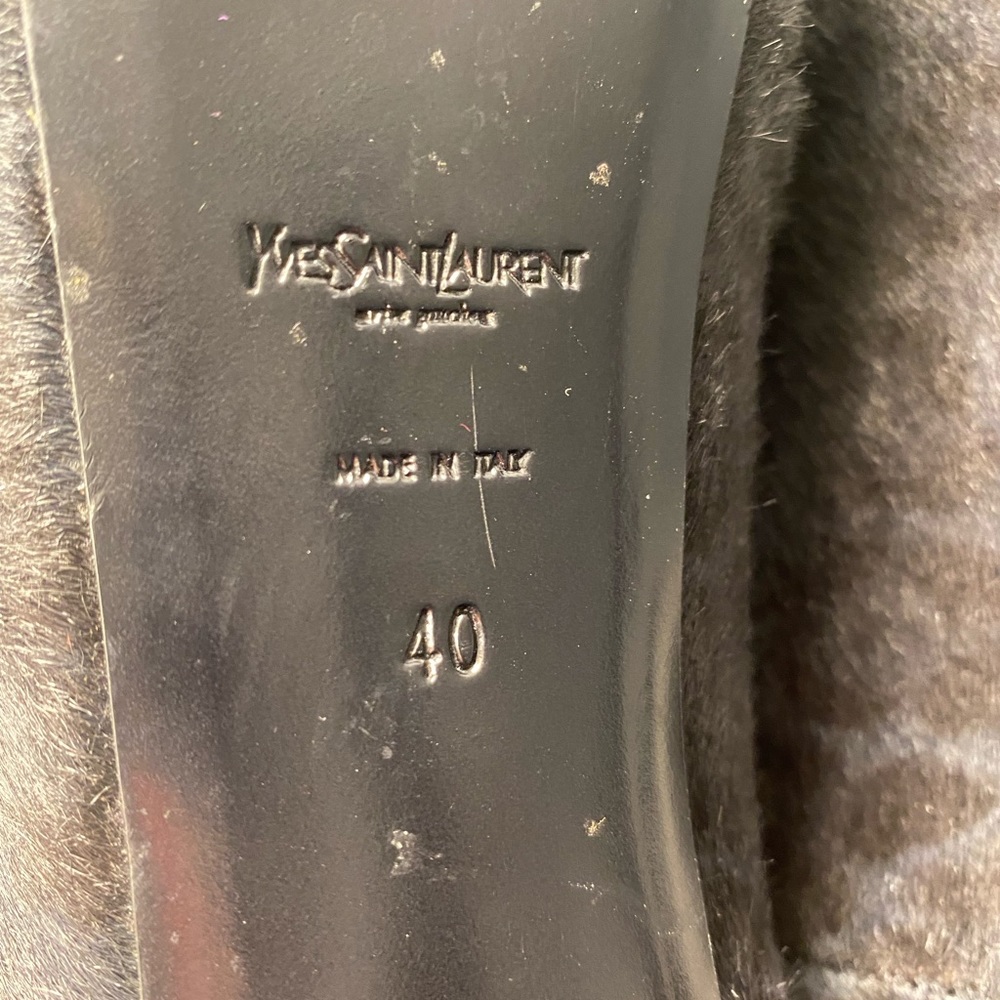 YSL Yves Saint Laurent tribtoo Ponyhair leopard print pumps heels black 40 - Picture 9 of 12